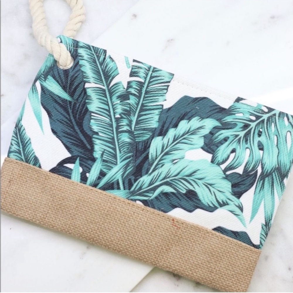 Caroline Hill Palm Leaf Tropical Wristlet